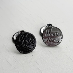 17mm Set Of Metal Black / Tin Gray Jean Buttons Denim, Jackets & DIY Project