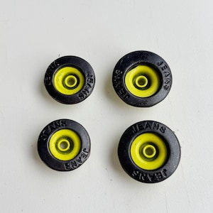 17mm Yellow & Black Jean Buttons – Durable No-Sew Rivet Fasteners for Denim Jackets, Jeans DIY Projects