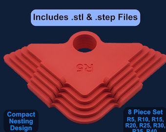 Router Corner Jig 3D Print File Set | DIY 3D Print 8 Piece Router Jig Set | Nesting Radius Jig 3D Print Files