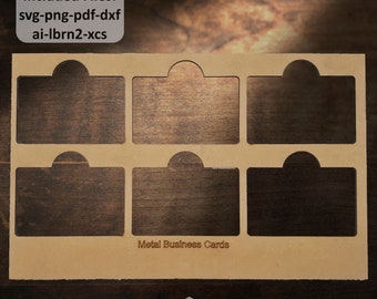 Business Card Laser Template | DIY Laser Cut Metal Business Card Jig | Lightburn, xcs and more.