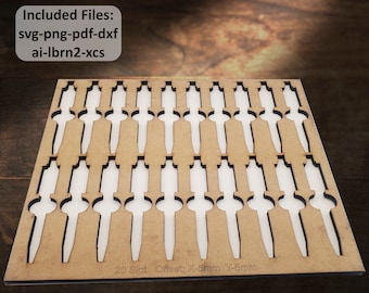 Lasermal voor pennen | DIY lasergesneden bamboe penmal | Lightburn, XCS en meer | Lasermal met 20 sleuven.