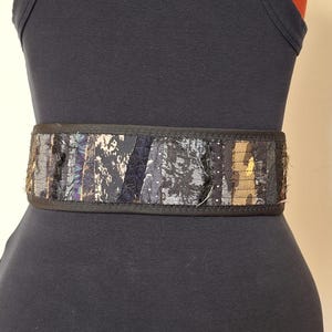 Patchwork Obi Corset Belt, One of a Kind Textile Art Waist Belt, Handmade Fabric Sash