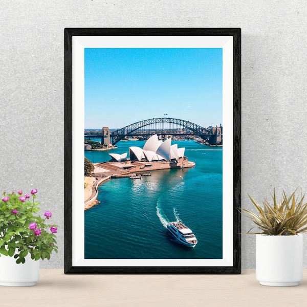 SYDNEY TRAVEL PRINT | Harbour Bridge / Cartel de Sydney / Harbour Bridge Walk Art / Cartel de la Ópera de Sydney / Arte de paseo imprimible