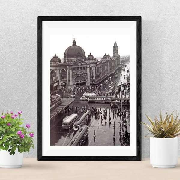 MELBOURNE VINTAGE POSTER | Old Melbourne Walk Art | Vintage Melbourne Cityscape Art | Printable Walk Art