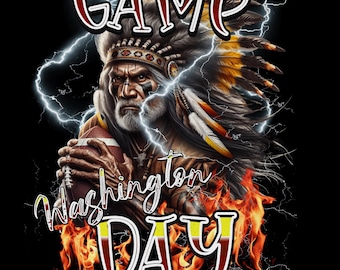 Stylish Washington Football PNG: Game Day Digital Download