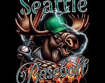 Seattle Baseball Mascot PNG: Game Day Clipart (Digital Download)