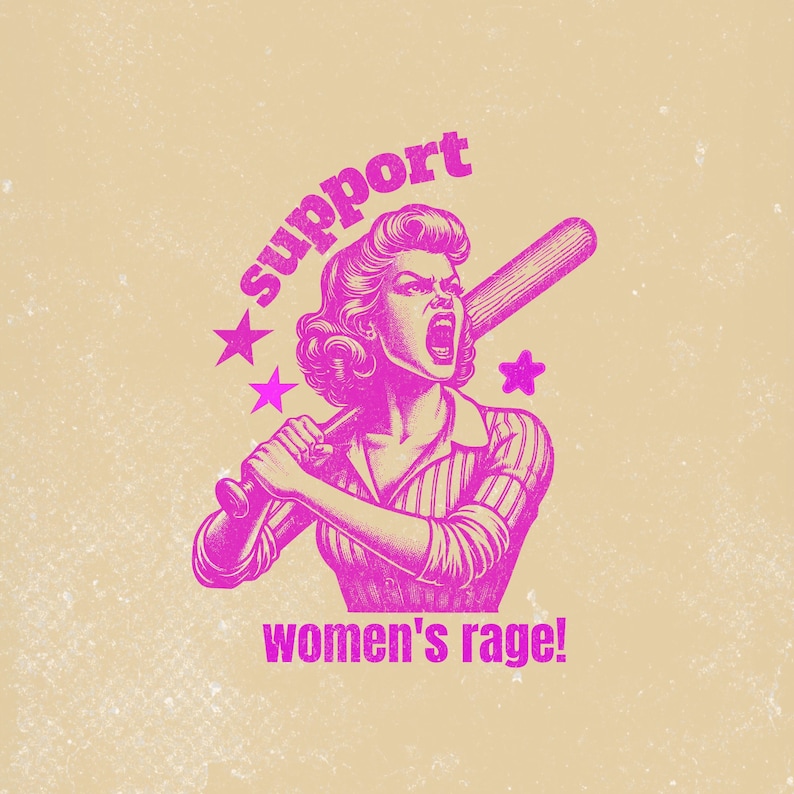 Vintage Women's Rage PNG: Funny Graphic Tee Design (3500x4500px) - Etsy