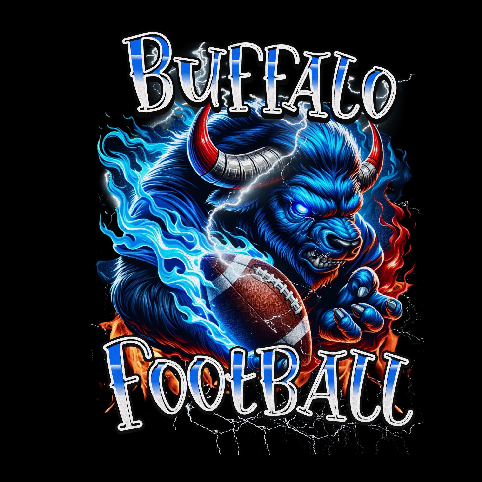 Buffalo Football PNG: Clipart della squadra retrò (download digitale)