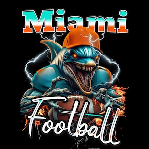 Miami Football PNG: Retro Game Day Clipart (Digital Download)