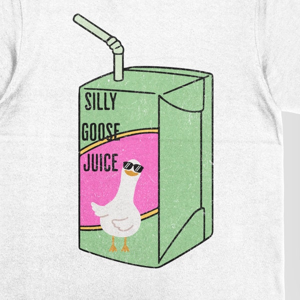 Stylish Silly Goose Juice png,Funny goose png download,Humorous waterfowl PNG,Quirky goose illustration,Chuckle-worthy bird graphic, cute.