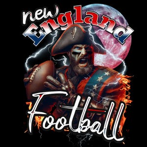 New England Football Mascot PNG: Retro Fan Art (Digital Download)