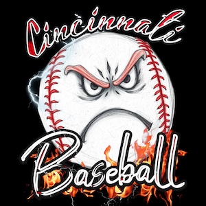 Cincinnati Baseball Png Design, Spieltag Png, Cincinnati Baseball DIGITALER Download, Maskottchen Png, Cincinnati Baseball druckbar, Retro, Vintage.
