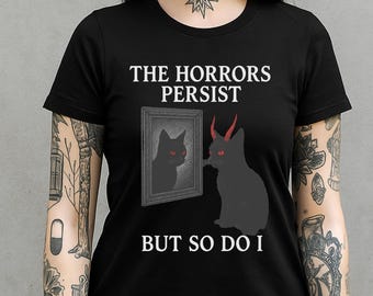 Gothic Black Cat Shirt – Dark Academia Occult Tee
