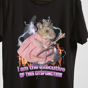 funny ADHD shirt,I Am The Executive Of This Dysfunction Shirt | Funny Chaos Mouse Princess T-Shirt | ADHD Humor Graphic Tee | Sarcastic.