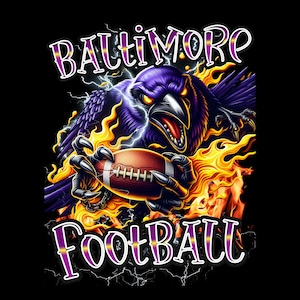 Baltimore Football Raven PNG: Purple & Black Sports Design