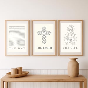Minimalist Bible Verse Art Set: Boho Christian Wall Decor (Digital Download)