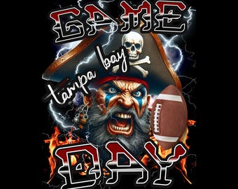 Tampa Bay Football Pirate PNG: Game Day Fan Art (3500x4500px)