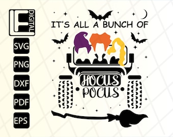 Hocus Pocus 4X4 Off Road Car Svg, Halloween Offroad Svg, Spooky Off Road Svg, Svg Files For Cricut, ClipArt, Png, Svg, Dxf, Pdf, Eps