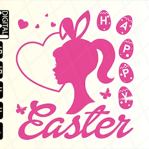 Joyeuses Pâques SVG, Joyeuses Pâques Png, Chemise de fille de Pâques SVG, Fichiers SVG pour Cricut, Fichiers Png, Clipart, Fichiers coupés, Png, Svg, Pdf, Dxf, Eps
