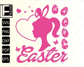 Happy Easter Svg, Happy Easter Png, Easter Girl Shirt Svg,  Svg Files For Cricut, Png Files, Clipart, Cut Files, Png, Svg, Pdf, Dxf, Eps