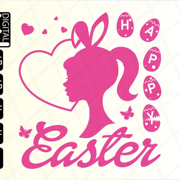 Happy Easter Svg, Happy Easter Png, Easter Girl Shirt Svg,  Svg Files For Cricut, Png Files, Clipart, Cut Files, Png, Svg, Pdf, Dxf, Eps