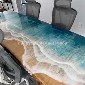 Epoxy ocean table,Epoxy Dining Table, Counter Desk Table, Resin Coffee Table, Hallway Epoxy Table, resin, river tab,wood, table decor