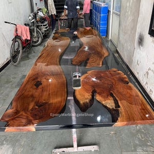 Epoxy Dining Table | Custom River Table for Kitchen | Wood & Resin Coffee Table | Handmade Modern Home Decor