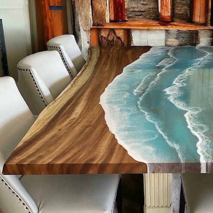 Ocean Wave Epoxy,resin Table,large Epoxy River Table Top, River Epoxy ...