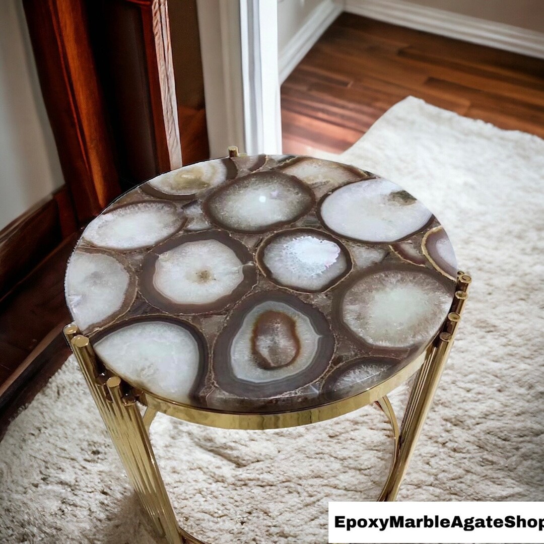 Agate Table Handmade Natural Agate Tabletop, Console, Side, or Dining Table - Etsy
