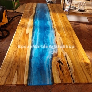 Fluorescent Epoxy Resin Table, Resin Table Top, Living Room Furniture, Epoxy Resin Coffee Table, Custom Epoxy Coffee Table, Ocean Table