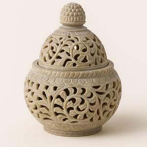 Vintage Marble Handi Shape Tea Light Holder - Handcrafted Stone Candle Holder for Elegant Home Decor