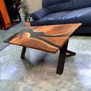Black Epoxy,Resin Table,Large Epoxy Table Top, Clear Resin Epoxy Table, Epoxy Wood Countertop, Natural Acacia Wood, Resin Dining Furniture