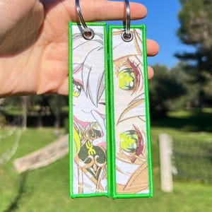 BUY 2 GET 3 - Double-sided Embroidered Anime Keychain / Key Tags / Jet Tag