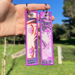 BUY 2 GET 3 - Double-sided Embroidered Anime Keychain / Key Tags / Jet Tag