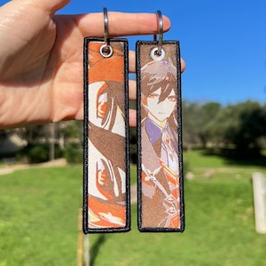 BUY 2 GET 3 - Double-sided Embroidered Anime Keychain / Key Tags / Jet Tag