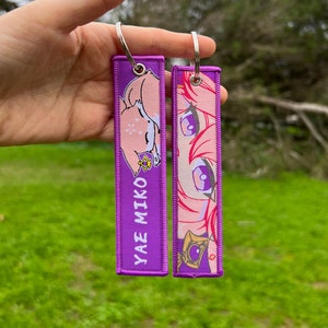 BUY 2 GET 3 - Double-sided Embroidered Anime Keychain / Key Tags / Jet Tag