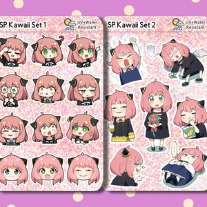 ACQUISTA 2 PRENDI 3 - Simpatico foglio di adesivi Kawaii Chibi. Adesivo in vinile con protezione resistente ai raggi UV e all'acqua