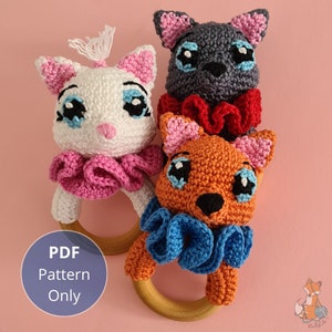 Kitten Crochet Rattle Pattern PDF – Aristocats Inspired Amigurumi DIY