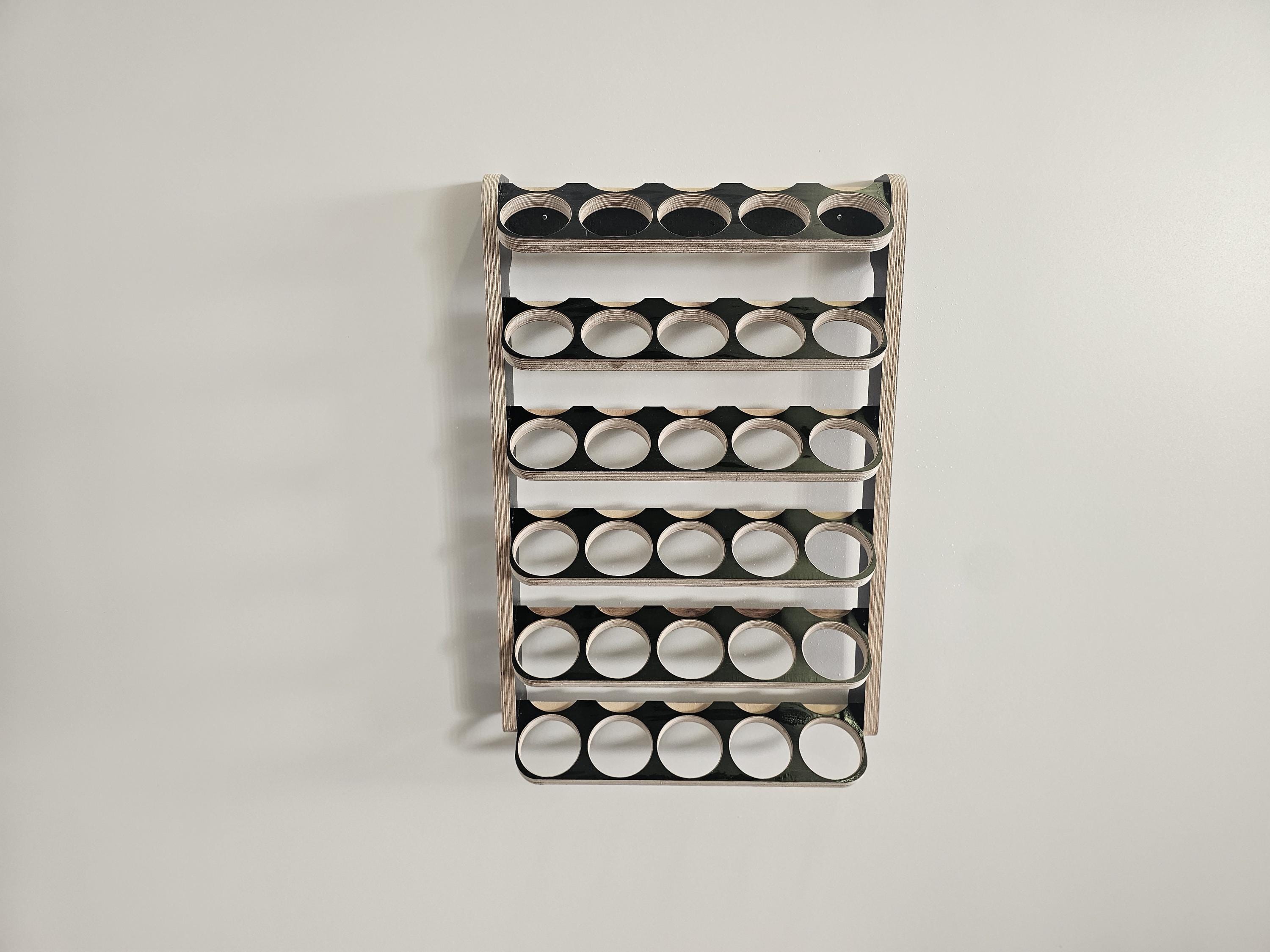 Wallmaster Support mural robuste pour bombe de lubrifiant pour garage et maison | 8 trous et 2 étagères