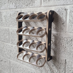 Soporte de pared para 16 latas de aerosol, estante de almacenamiento de madera contrachapada para garaje, organizador de pintura para montaje en pared