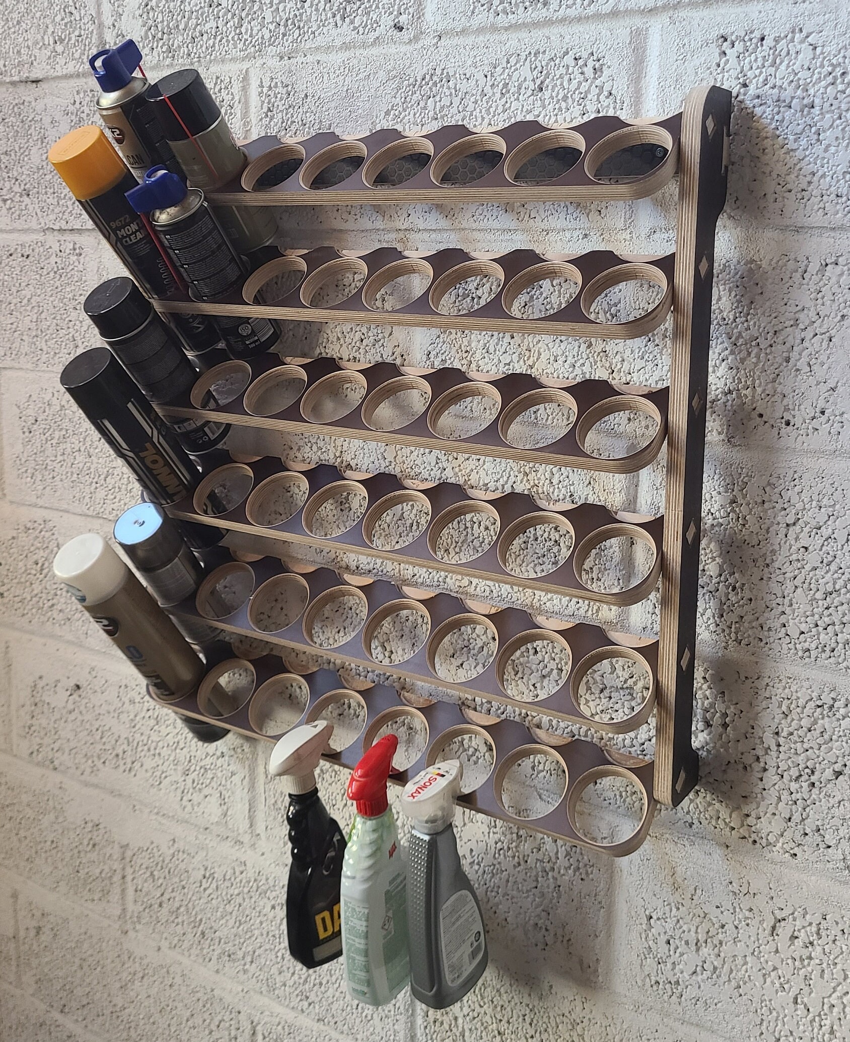Command 2 supporti per flacone spray, supporta fino a 909 ml, con 2 ganci, 4 strisce, per organizzare senza danni, bianco