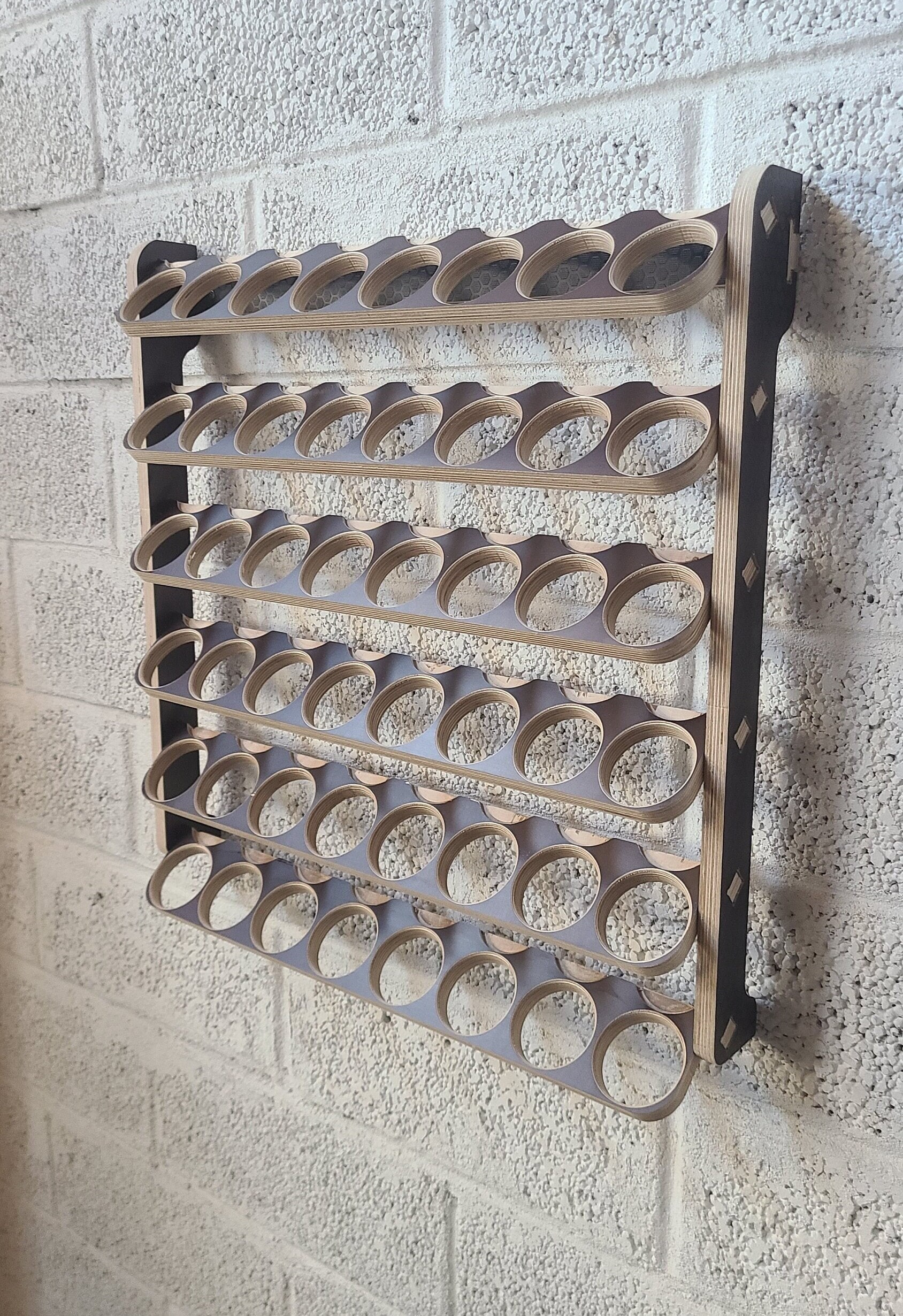 Organizer Metallico Per Bombolette Spray 5 Fori - Scaffale Portautensili Da Parete Per Garage E Officina (Confezione Da 2)
