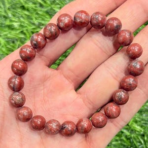 Natural Red Jasper Bracelet Stretch Fit | 8MM Stone Beads | Hand Made Bracelet Jewellery