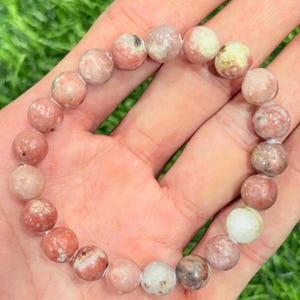 Natural Sunstone Bracelet Stretch Fit | 8MM Stone Beads | Hand Made Bracelet Jewellery