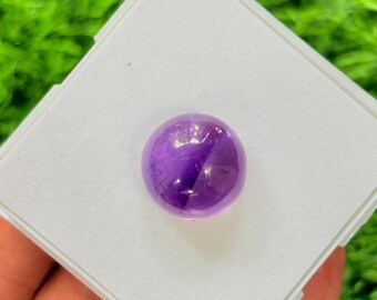 Amethyst Cabochon: 16MM Round Purple Gemstone