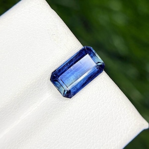 Faceted Natural Blue Kyanite Gemstone: 3.10cts Emerald Cut Shape / Faceted / Clean Loop 6x10.5 mm.
