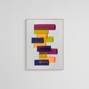 P062 Acrylique sur papier, peinture acrylique peinture acrylique oeuvre d'art contemporain papier toile abstractart artlovers abstrait image 1