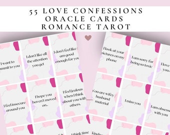 Instant Download Printable Oracle Deck, Tarot Deck, Love Messages, Romance Oracle, Divine Feminine Energy, 55 cards
