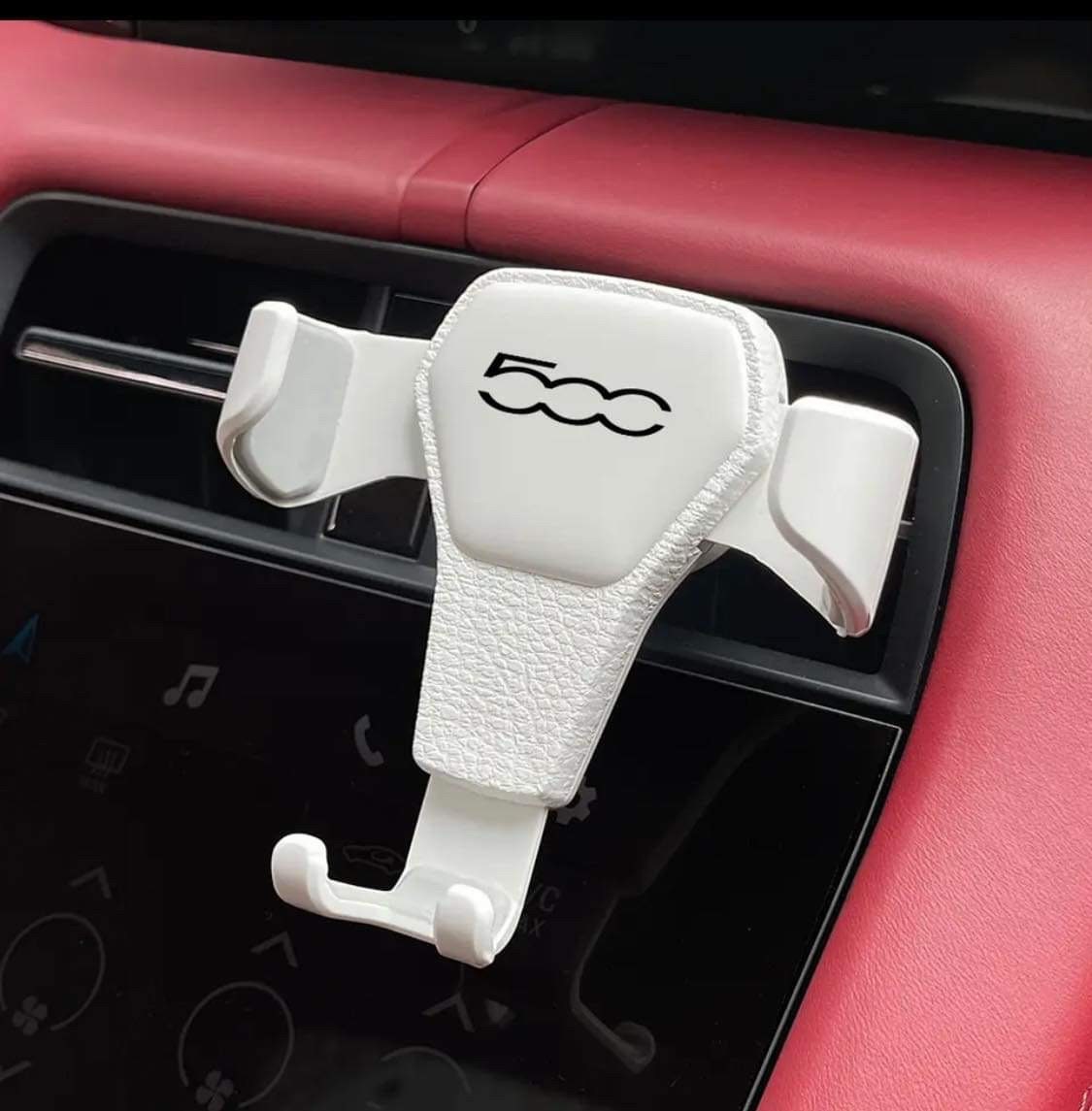 Fiat 500 White Phone Holder