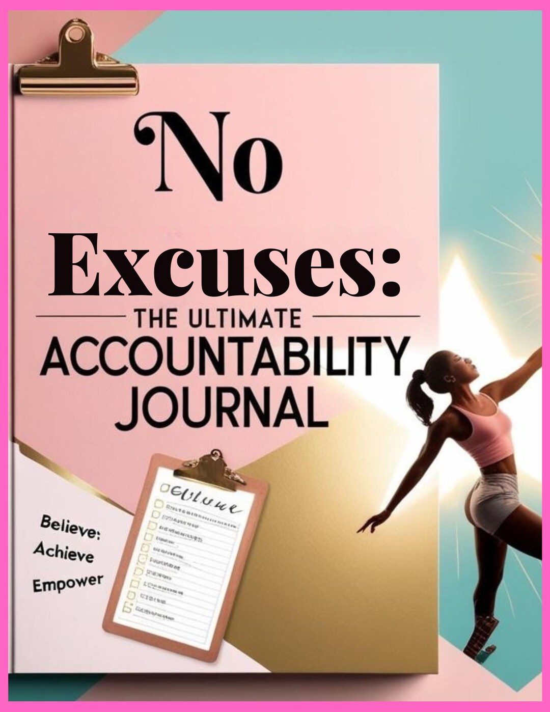 No Excuse Accountability Journal 50 Page Digital Planner Habit Tracker ...